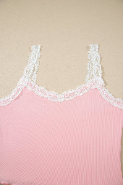Floral Ribbed Crop Top &amp; Shorts Lounge Set