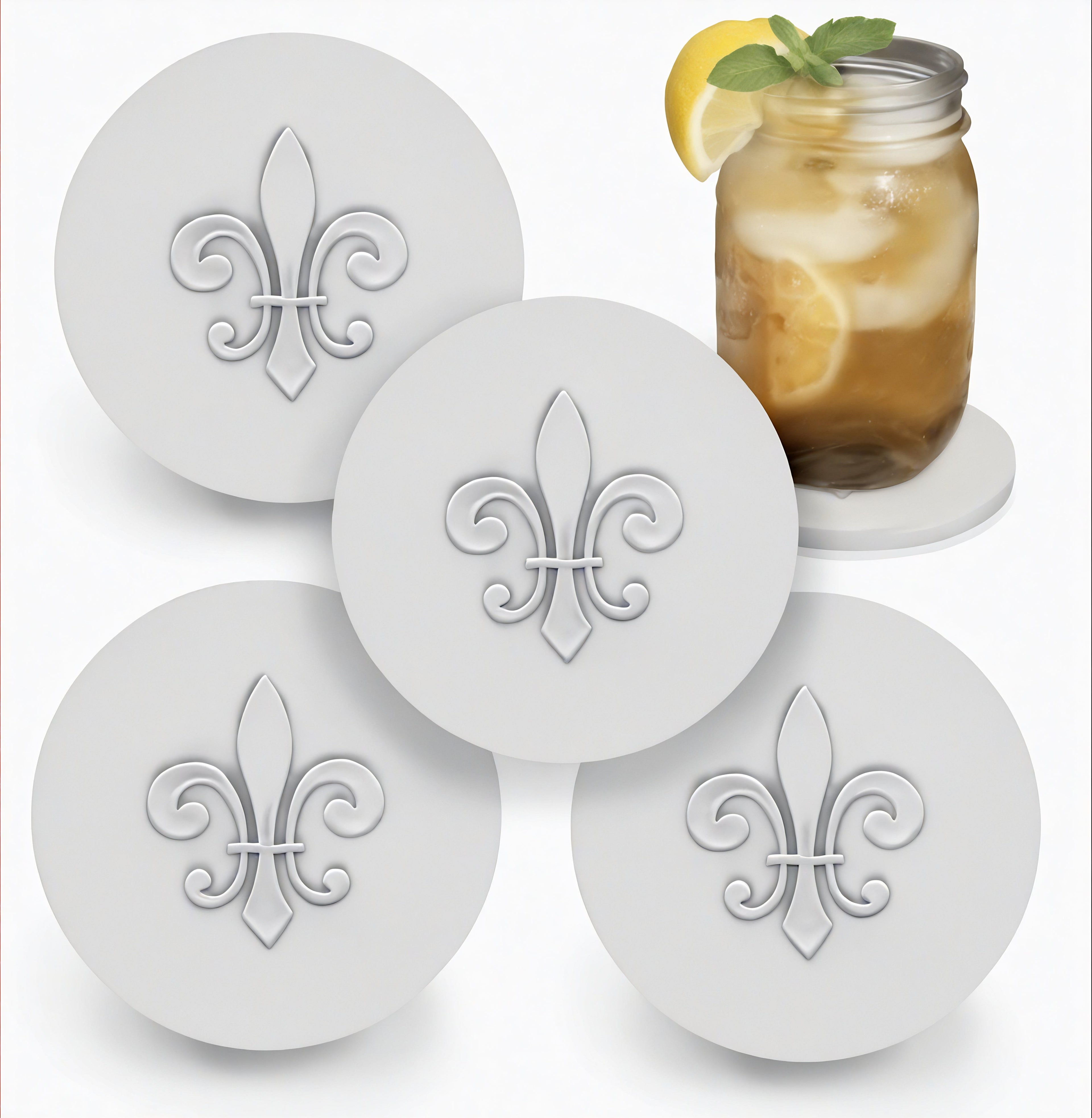 Fleur de Lis Drink Coasters