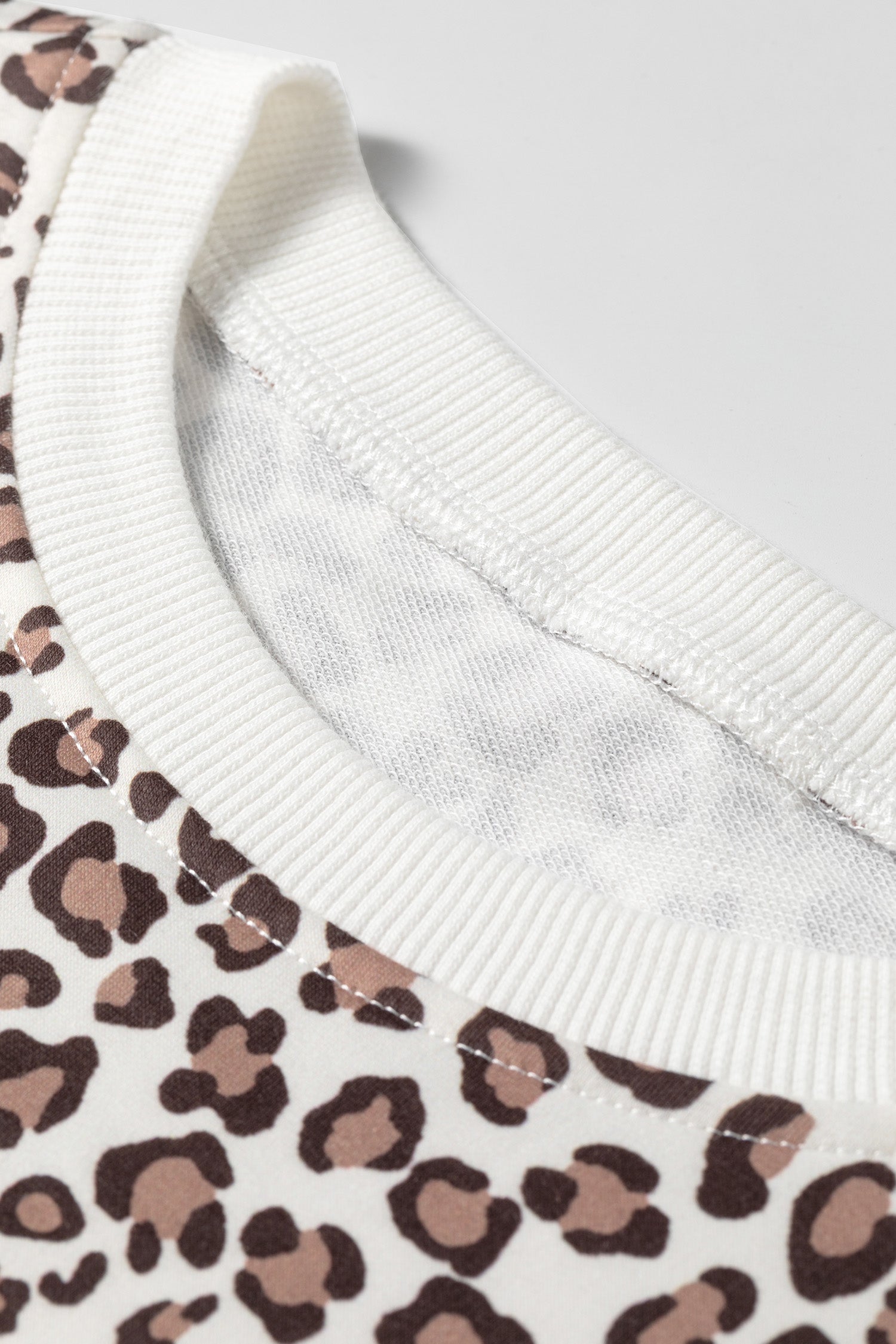 Leopard Bow Embroidered Colorblock Top &amp; Pants Set