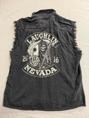 Biker Vest Laughlin Nevada Grim Reaper Ace of Spades 3XL