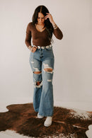 Long Sleeve V-Neck Crop Sweater