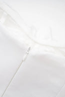 3D Floral Embellished Sexy Strapless Backless Mini Dress - White | ZAKAPOP