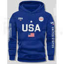 USA Flag Print Men’s Fleece Hoodie – United States Letter Print Unisex Knit Pullover for Couples & Students, 2026 Spring Fashion