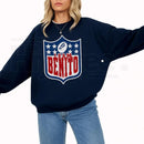 Team Benito Sweatshirt: Retro Football Shield Graphic Crewneck Pullover