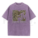 Vintage Leopard Graphic Washed T-Shirt – Retro 80s 90s Music Style Oversized Tee