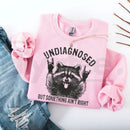Undiagnosed But Something Ain't Right Raccoon Sweatshirt: Quirky Rock On Animal Crewneck