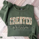 Jesus Sweatshirt: Created with a Purpose, Floral Sweater, Bible Verse Sweatshirt, Gift for Christian Women, Inspirational Faith Crewneck