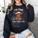 Christmas Lights Cow Sweatshirt [Sale 70%]: Funny Animals Shirt, Christmas Highland Cow Crewneck, Holiday Gift