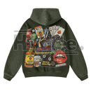 Retro Treaty Oak Revival Western Hoodie – Vintage Bar Cowboy Graphic, Thick Pure Cotton, Loose Fit