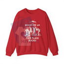 Beam Me Up This Place Sucks Sweatshirt: Alien UFO Abduction Retro Quote, Funny Sci-Fi Pullover, Stranger Sweatshirt