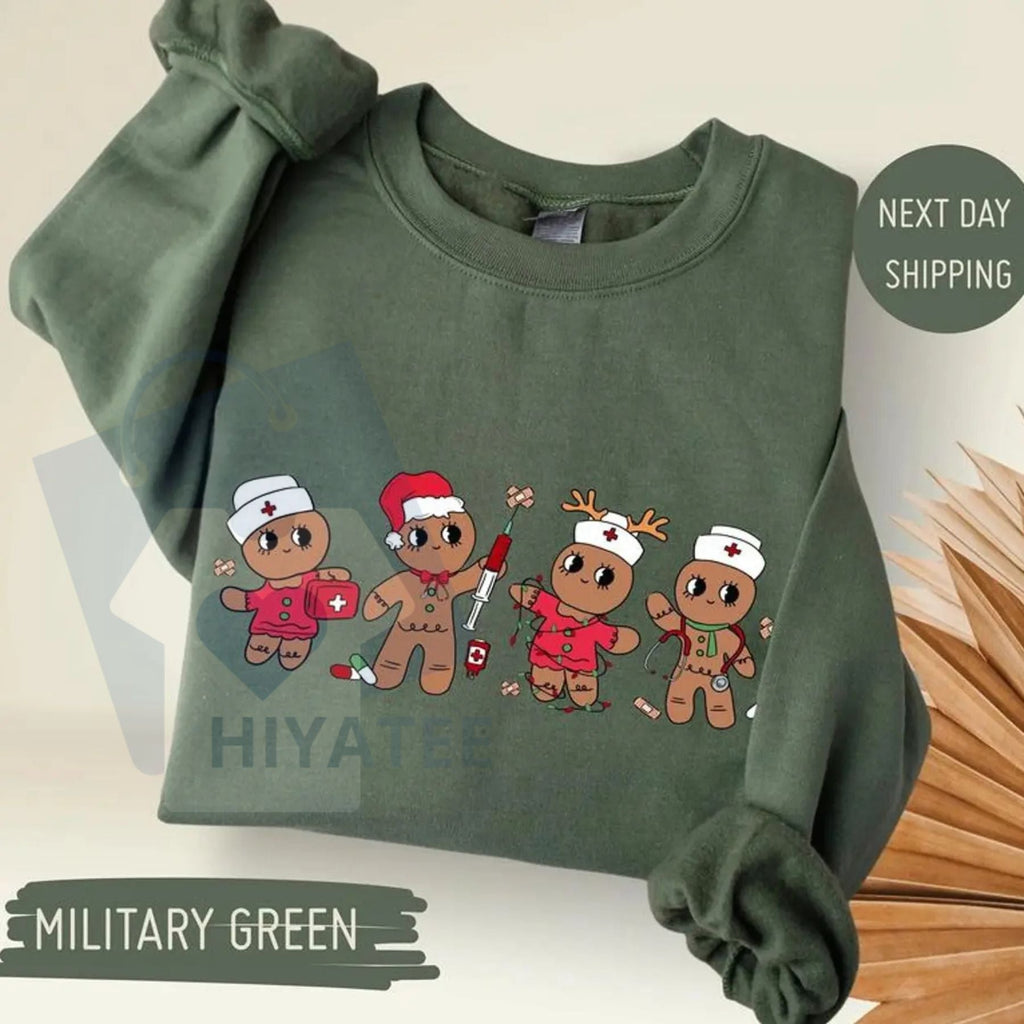 Christmas Nurse Gingerbread Sweatshirt: Trending Unisex Graphic, Casual Outfit, Perfect Xmas Gift For Men And Women
