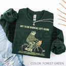 Off To Be Radical Left Scum Sweatshirt: Retro Frog & Cat Bicycle Resistance Crewneck