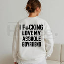 I Love My Boyfriend Shirt QTU: Cute Couple Slogan Tee, Valentine's Day or Anniversary Gift for Girlfriend, I Heart My BF Top
