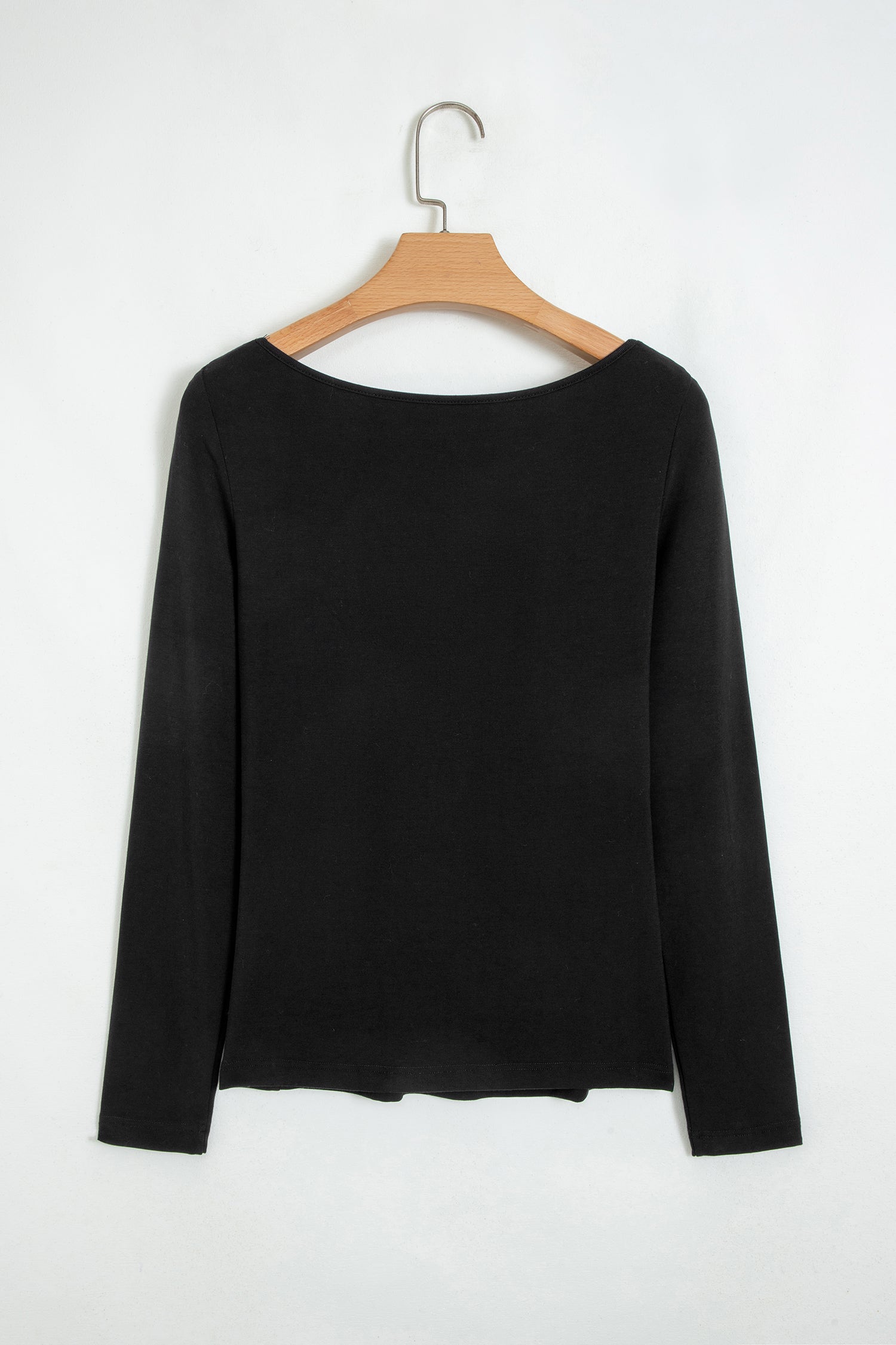 Lace Trim V-Neck Long Sleeve Top