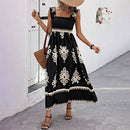 Women’s Wide-Strap Printed Maxi Dress