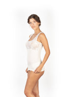 Mare Luxury Merino Wool Blend Women's Lace -Trimmed Tank Top (S - XXL). Proudly Made in Italy.