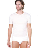 EGI Luxury Wool Silk Men's Short Sleeve T-Shirt. Proudly Made in Italy (456)