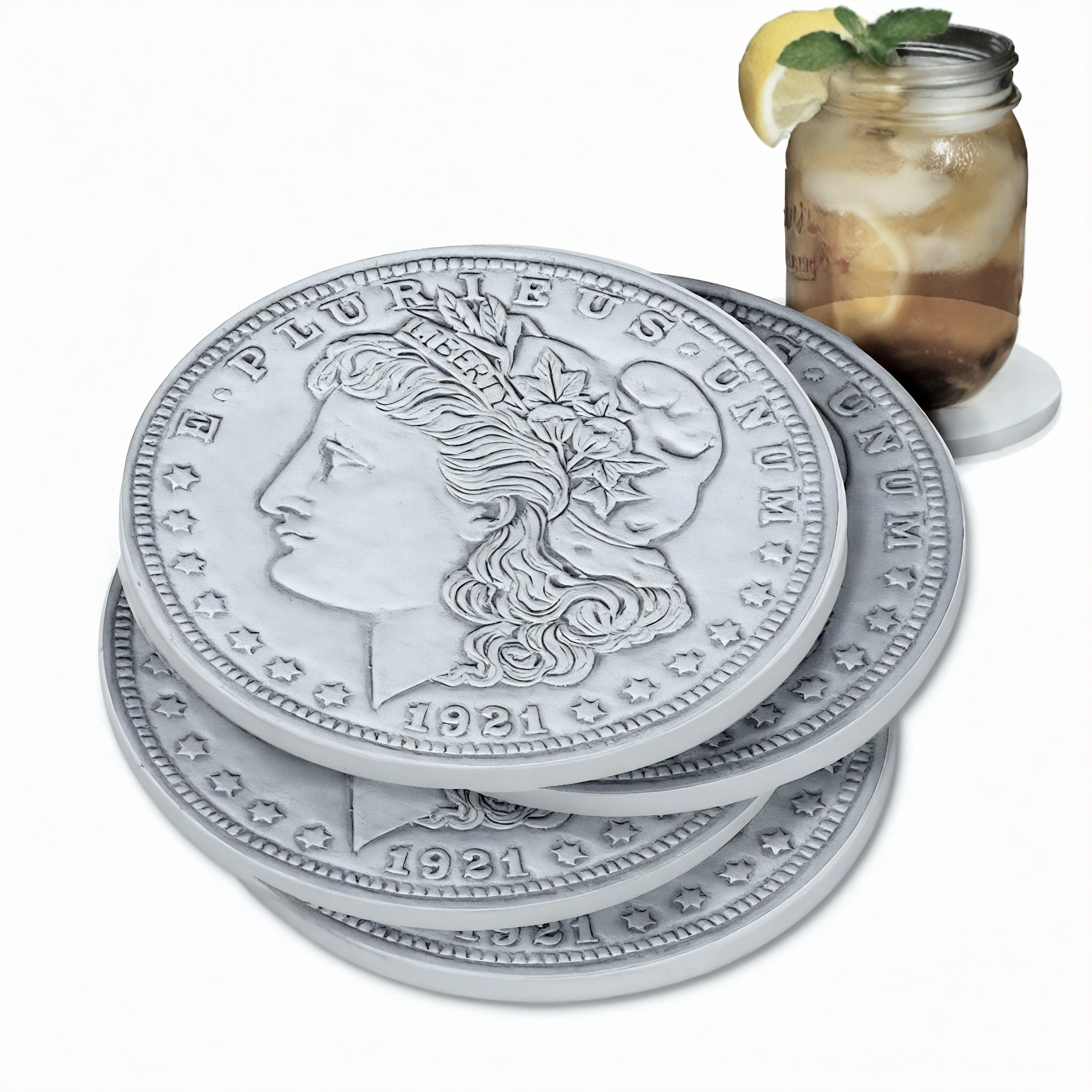Silver Dollar Drink Coasters