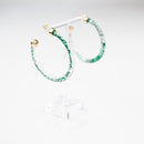 Green Glitter Hoop Earrings