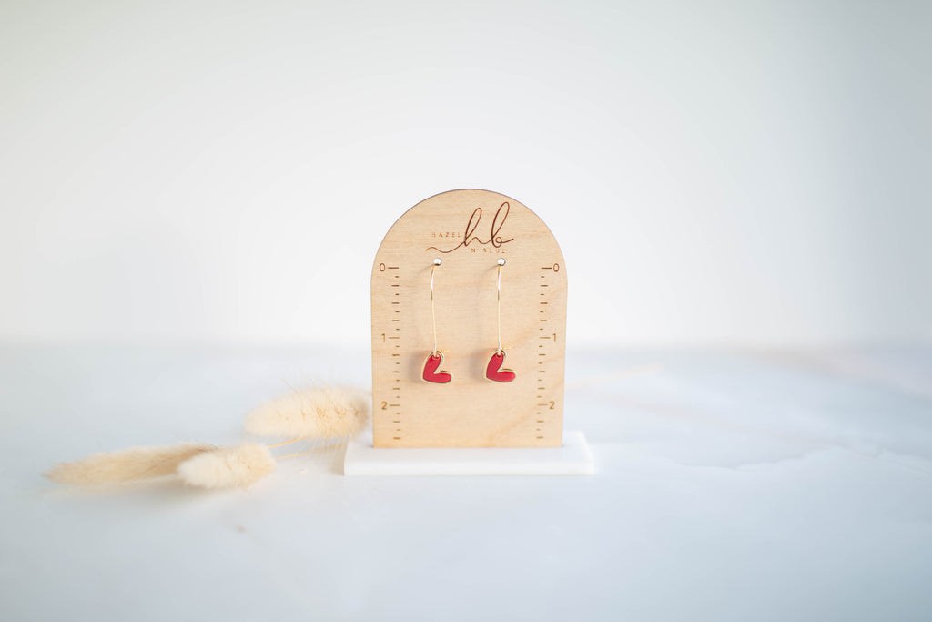 Clay Earrings | Mini Heart Drops | Sweetheart Collection