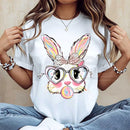 Cute Easter Bunny Bubblegum T-Shirt – Colorful Rabbit with Heart Glasses Tee