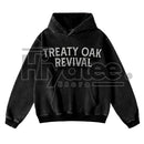 Retro Treaty Oak Revival Western Hoodie – Vintage Bar Cowboy Graphic, Thick Pure Cotton, Loose Fit