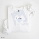 I Bite Sweatshirt: Funny Unhinged Sarcastic Meme Sweater, Humorous Introvert Slogan Pullover, Unique Gag Gift