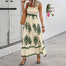 Women’s Wide-Strap Printed Maxi Dress