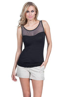 EGI Luxury Modal Women's Tulle Tank Top. Proudly Made in Italy (1305)