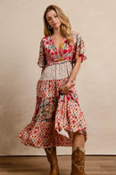 BiBi Floral Print Mix and Match Midi Dress