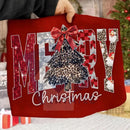 Coquette Merry Christmas Shirt: Checkered Star Leopard Letters