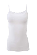 BASIC COTTON Free Spirit Premium Quality 100% Cotton Women's Camisole with Lace Trim.