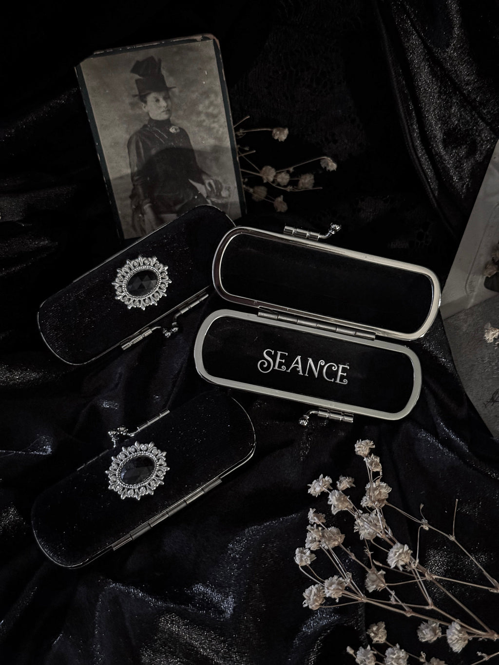 The Mourning Compact - perfume carry case.