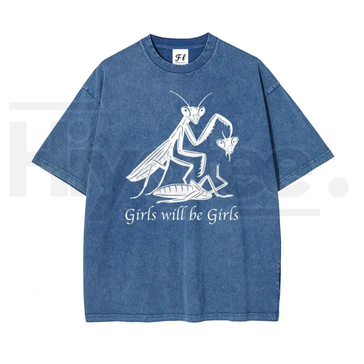 "Bad Omen" 230g Heavyweight Vintage Washed Streetwear Tee
