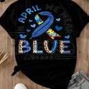 "In April We Wear Blue" Autism Awareness – Ribbon Puzzle Piece Women's Top