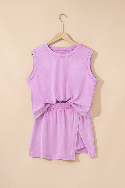 Mineral Wash Tank Top &amp; Lined Skort Set