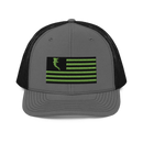 Flag Embroidered Neon Green (Snapback)