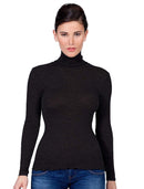 EGi Luxury Wool Silk Turtleneck Long Sleeve Top. Proudly Made in Italy (1494)