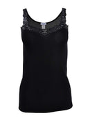 EGi Luxury 100% Filo di Scozia Cotton with Macramé Lace Women's Top S - XXL Made in Italy