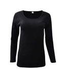 MaRe Premium Quality 100% Brushed Cotton Women's Long Sleeve T-Shirt S - XXL Made in Italy (572)