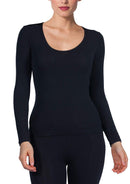 EGI Luxury Modal Women's Long Sleeved T-Shirt. Proudly Made in Italy (Deep Crew Neck 1145)