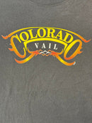 Faded Colorado Vail Y2K Flame Biker Style Tee - XL