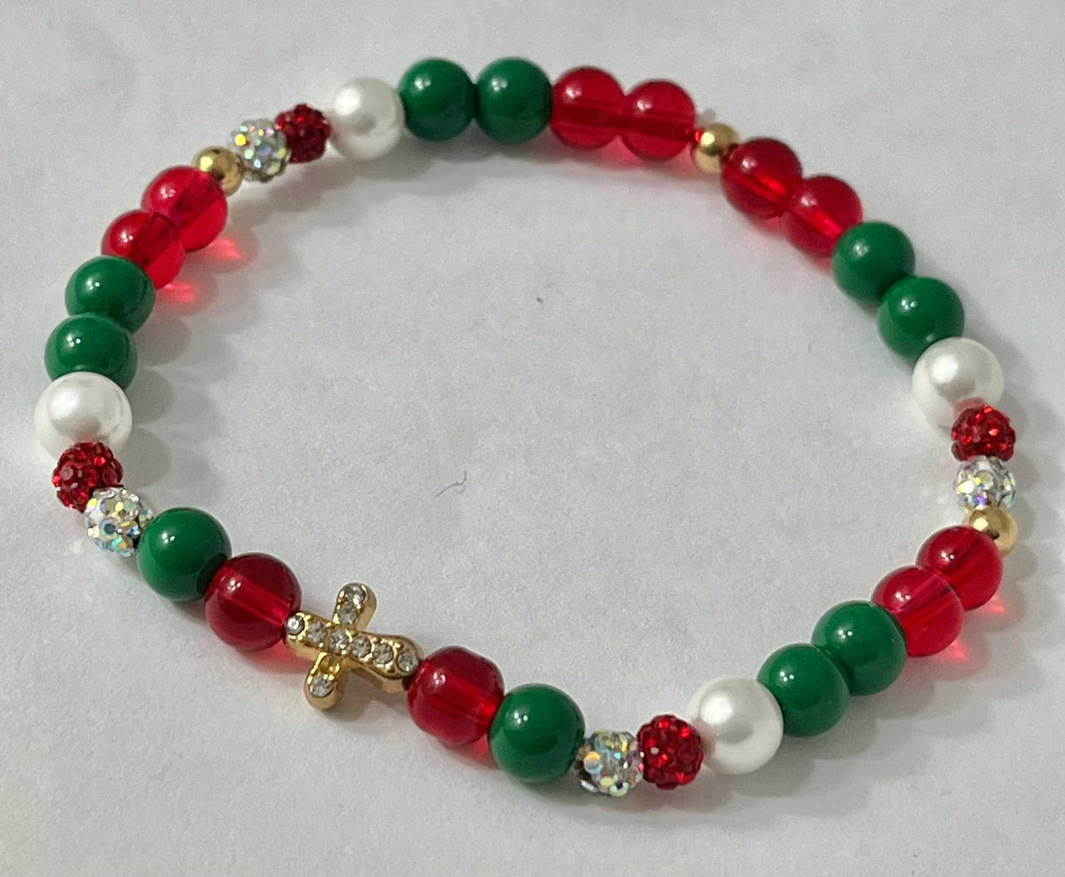 Christmas Cross Bead Bracelet Collection