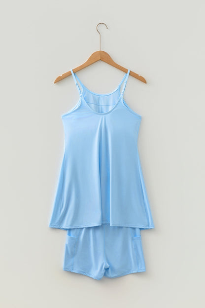 Tunic Tank &amp; Athletic Shorts Set