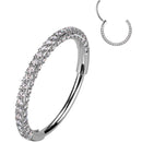 20G Implant Grade Titanium Triple Sided Micro Gem Hinged Nose Hoop