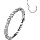 20G Implant Grade Titanium Triple Sided Micro Gem Hinged Nose Hoop