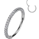 20G Implant Grade Titanium Triple Sided Micro Gem Hinged Nose Hoop