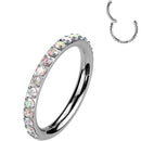 18G Micro Gem Titanium Hinged Nose Hoop