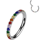 18G Micro Gem Titanium Hinged Nose Hoop