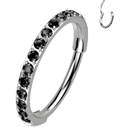 18G Micro Gem Titanium Hinged Nose Hoop